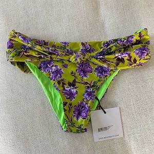 BEACH RIOT Robyn Bikini Bottom - Lime Punch Gardenias
